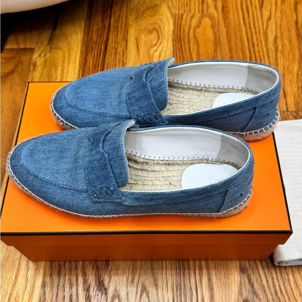 Hermes Women’s Denim Espadrille Loafers